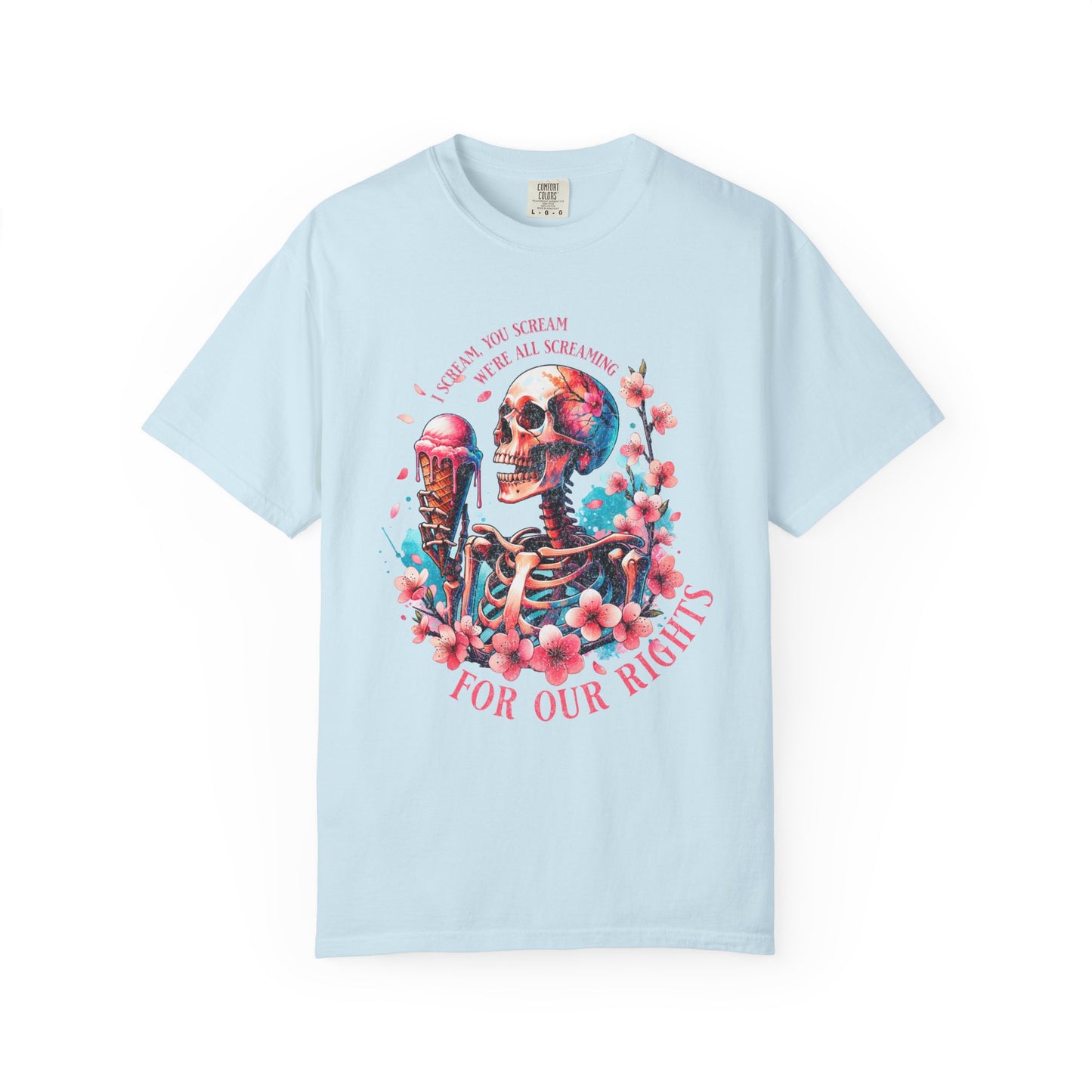 Screaming For Our Rights Skeleton Ice Cream Graphic T-Shirt - Relaxed Fit