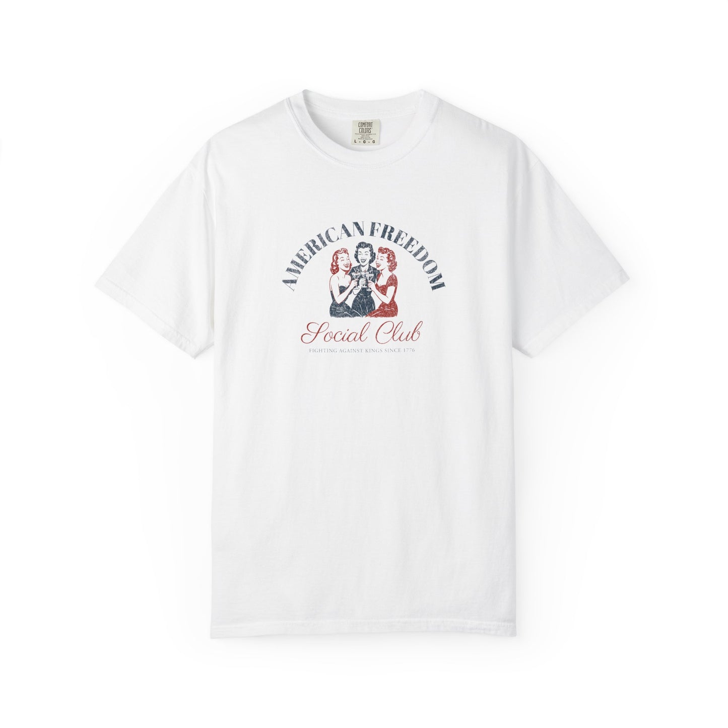 American Freedom Social Club Red & Blue Vintage Graphic T-Shirt - Relaxed Fit