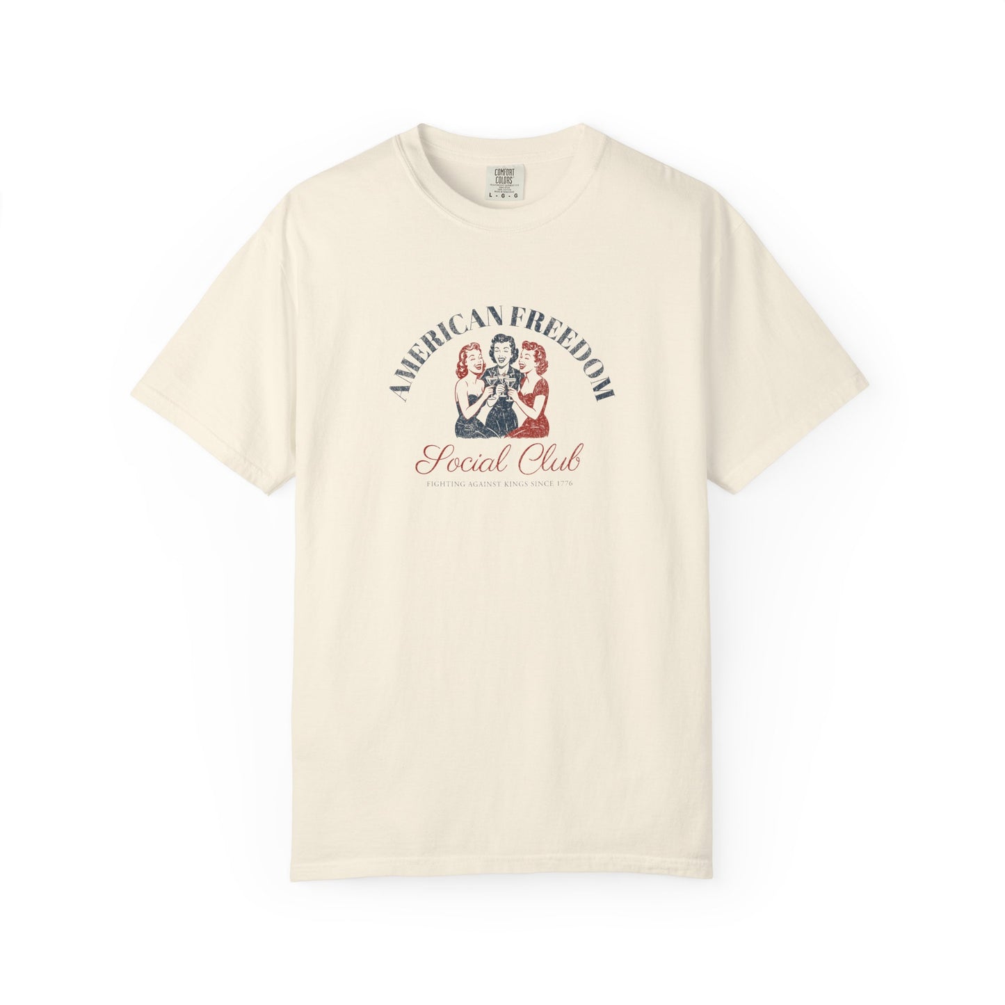 American Freedom Social Club Red & Blue Vintage Graphic T-Shirt - Relaxed Fit
