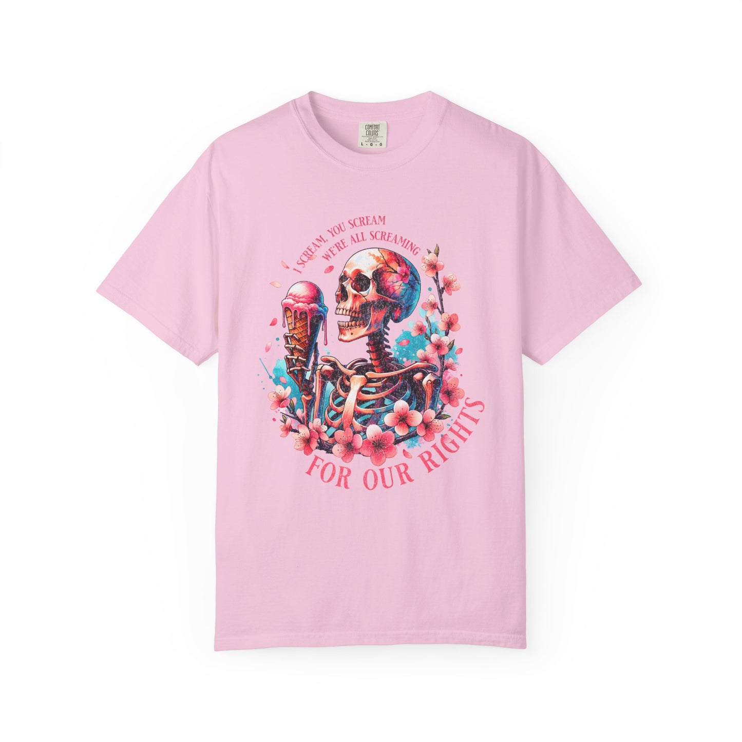 Screaming For Our Rights Skeleton Ice Cream Graphic T-Shirt - Relaxed Fit