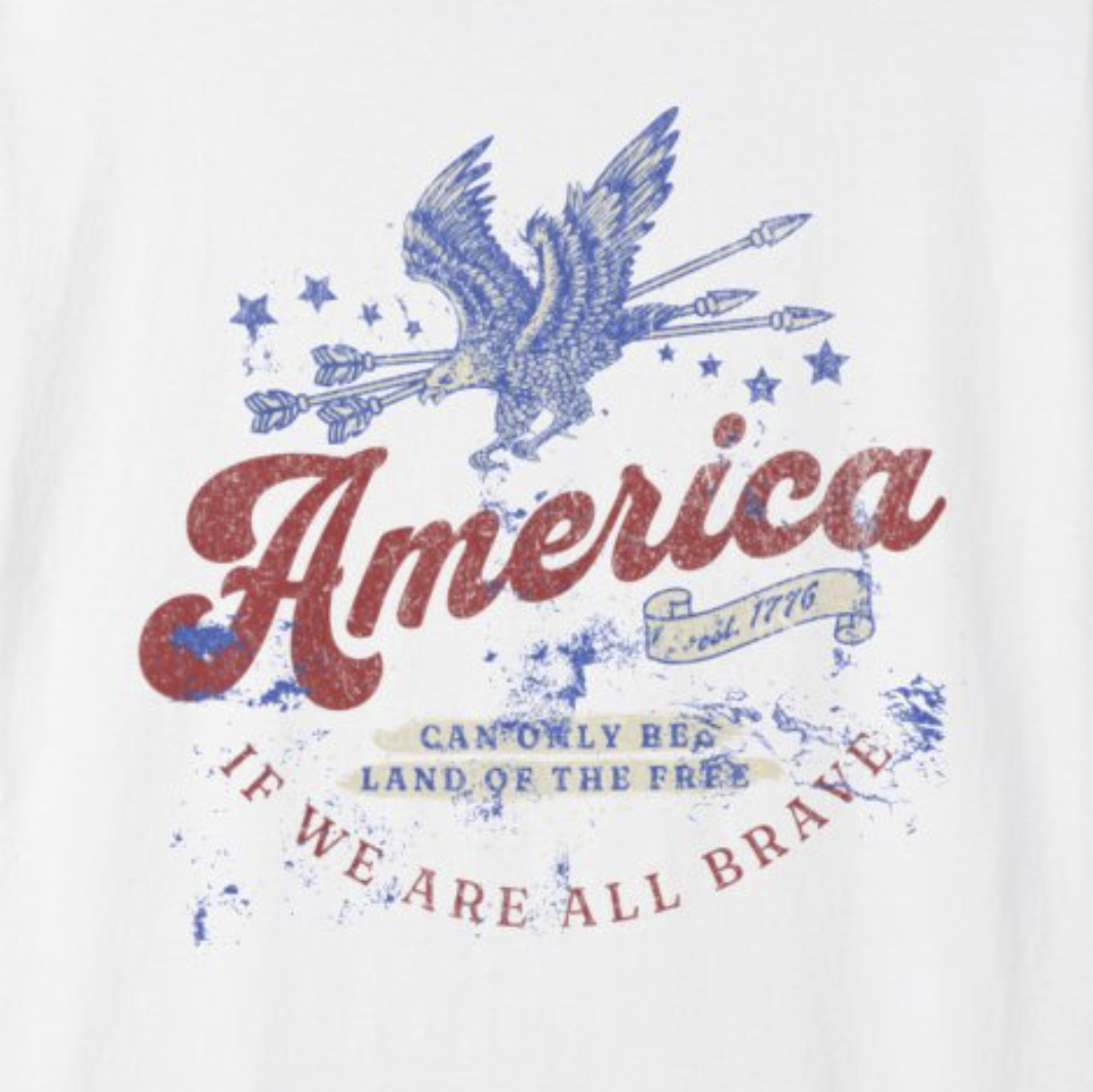 America Land of the Free Vintage Graphic T-Shirt - Relaxed Fit