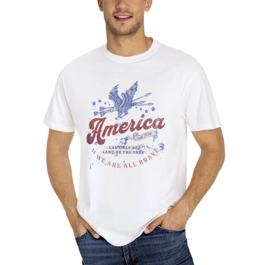 America Land of the Free Vintage Graphic T-Shirt - Relaxed Fit