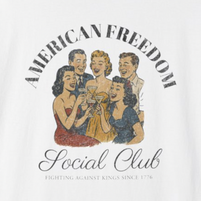American Freedom Social Club Vintage Graphic T-Shirt - Relaxed Fit