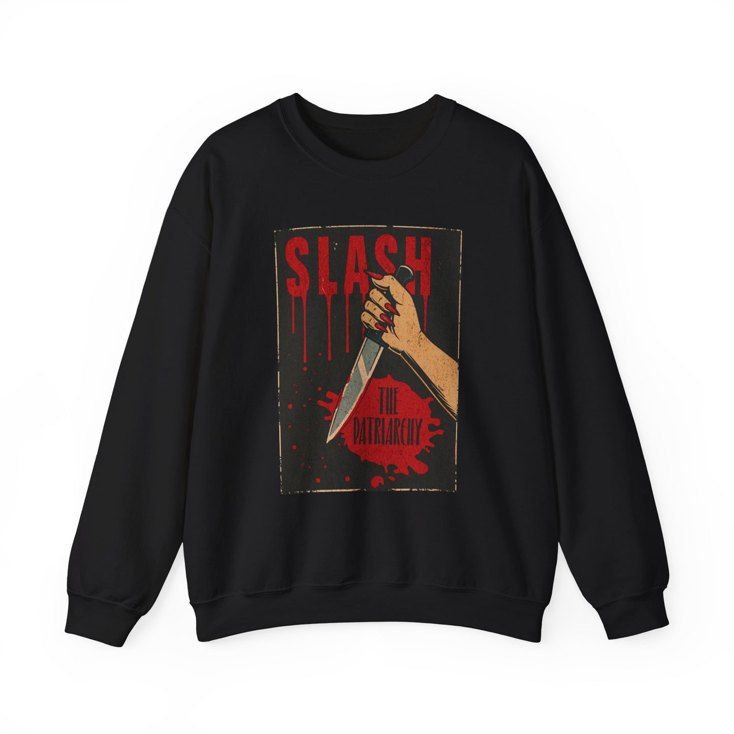 Slash the Patriarchy Vintage Movie Poster Crewneck Sweatshirt