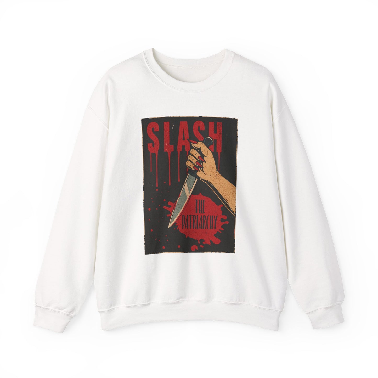 Slash the Patriarchy Vintage Movie Poster Crewneck Sweatshirt
