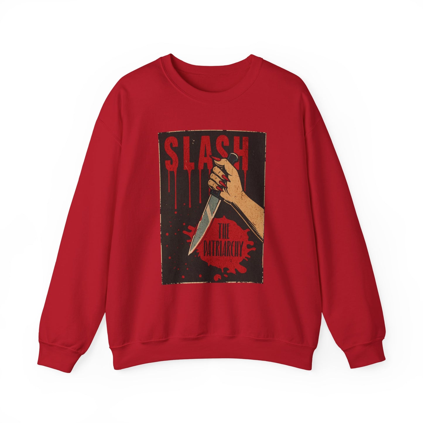Slash the Patriarchy Vintage Movie Poster Crewneck Sweatshirt