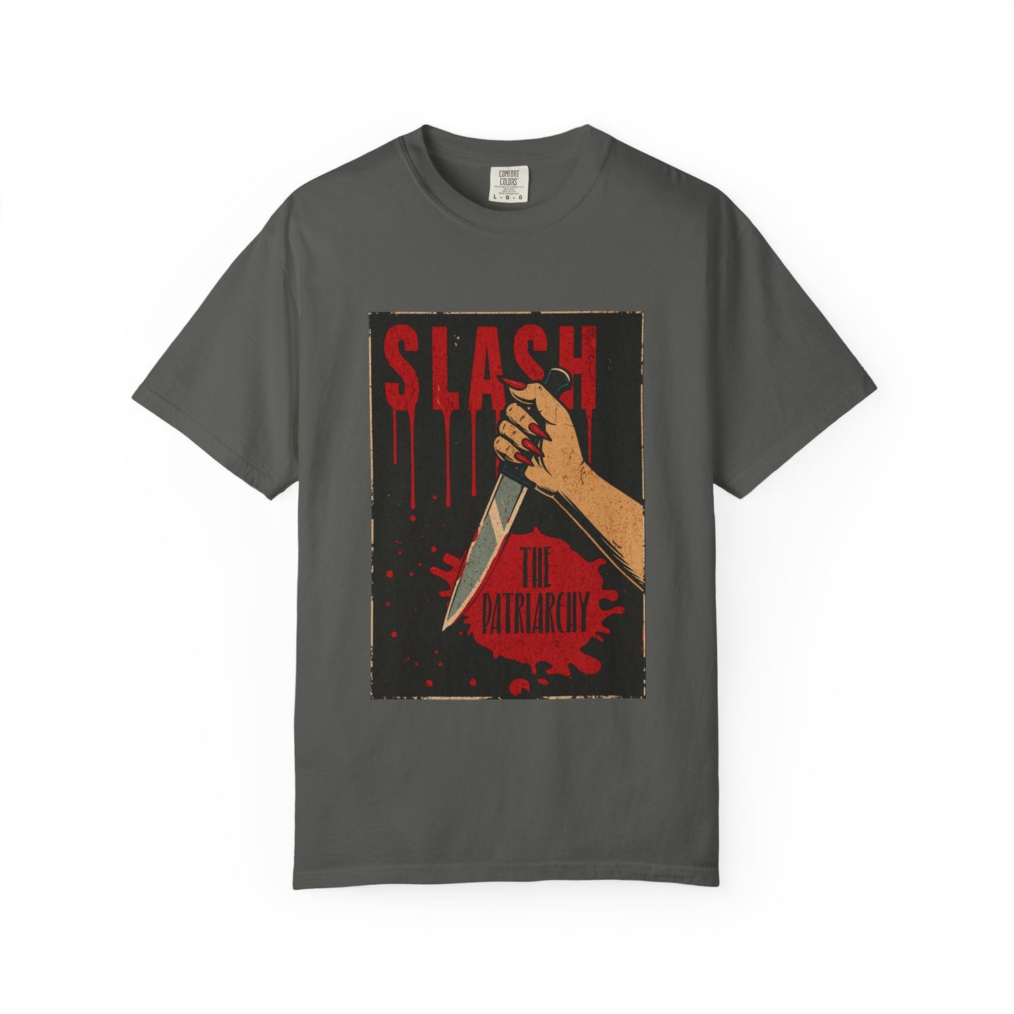 Slash the Patriarchy Vintage Horror Movie Poster T-Shirt - Relaxed Fit