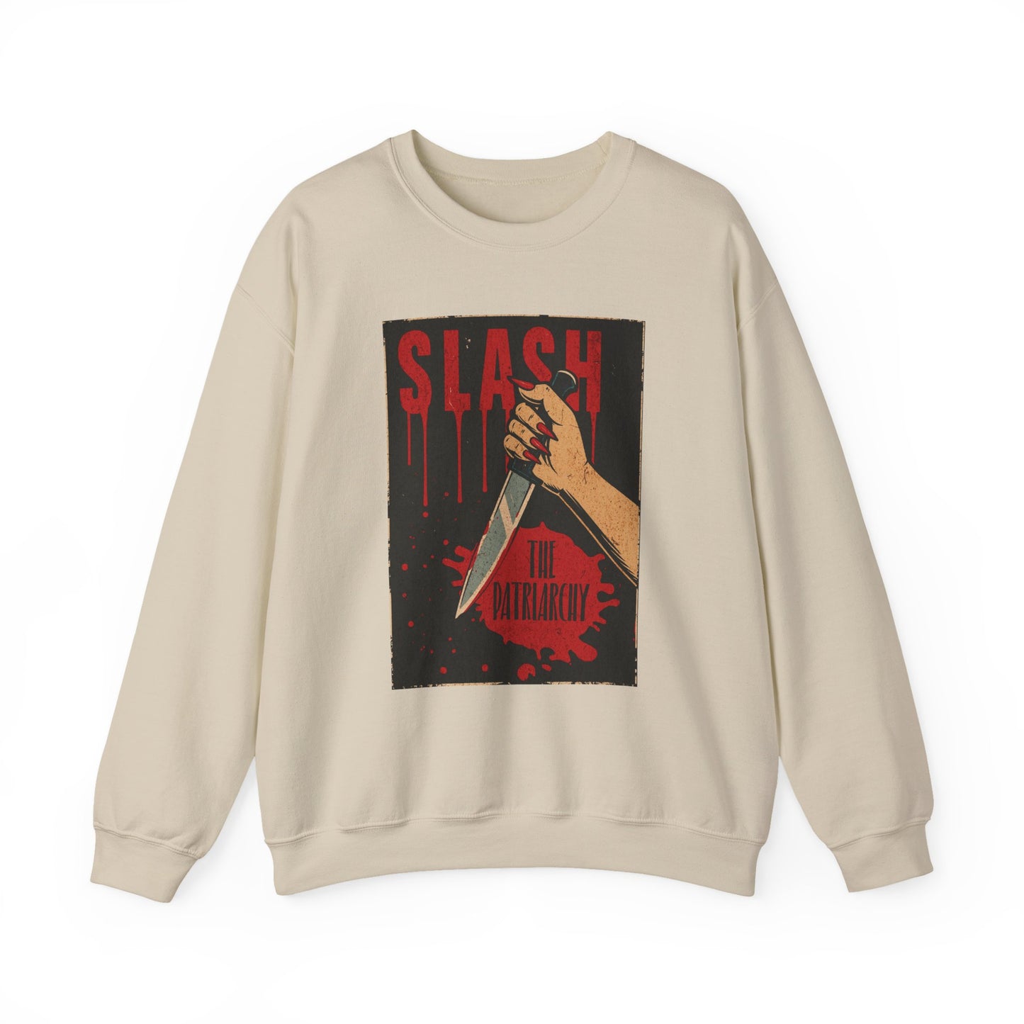 Slash the Patriarchy Vintage Movie Poster Crewneck Sweatshirt