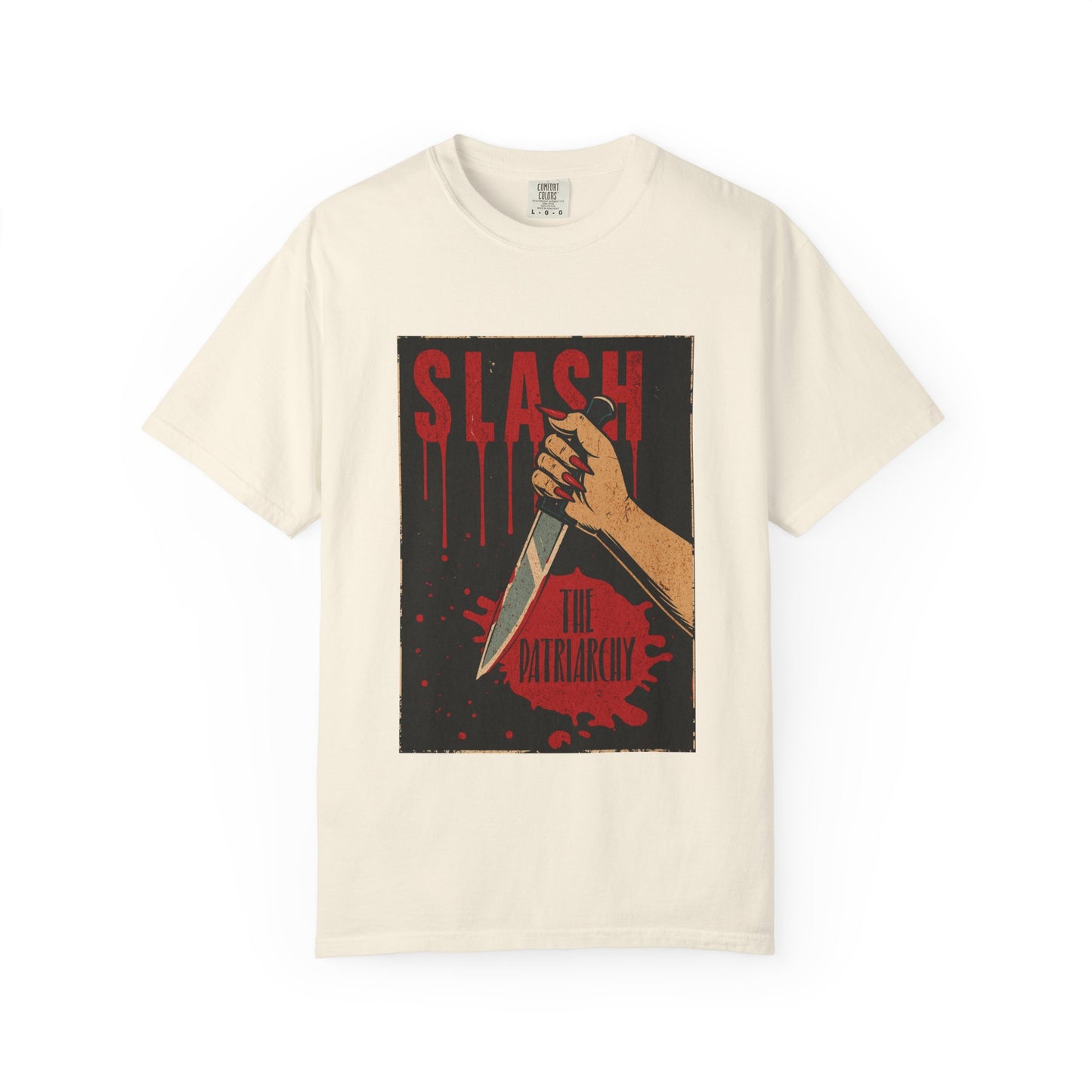Slash the Patriarchy Vintage Horror Movie Poster T-Shirt - Relaxed Fit