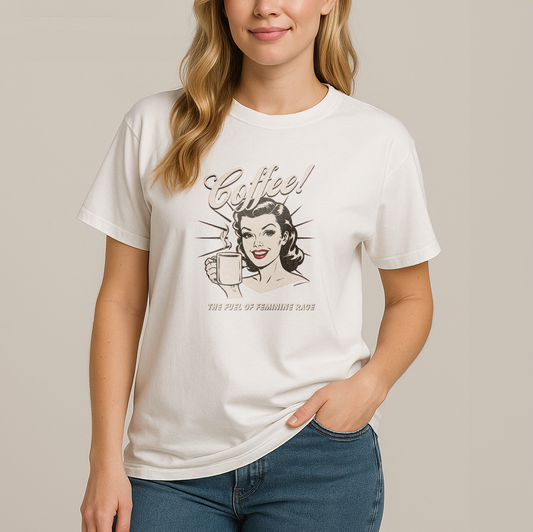 Vintage Coffee Feminine Rage T-Shirt - Relaxed Fit