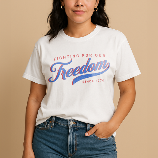 Fighting for Freedom Classic Vintage Sports T-Shirt - Relaxed Fit