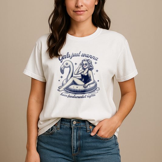 Girls Just Wanna Have Fundamental Rights Vintage Summer T-Shirt - Relaxed Fit