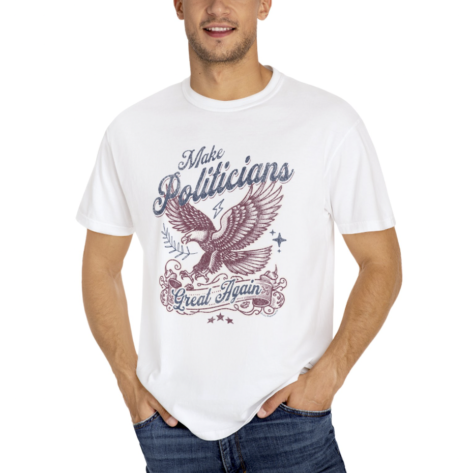 Make Politicians Great Again Vintage Eagle T-Shirt - Relaxed Fit
