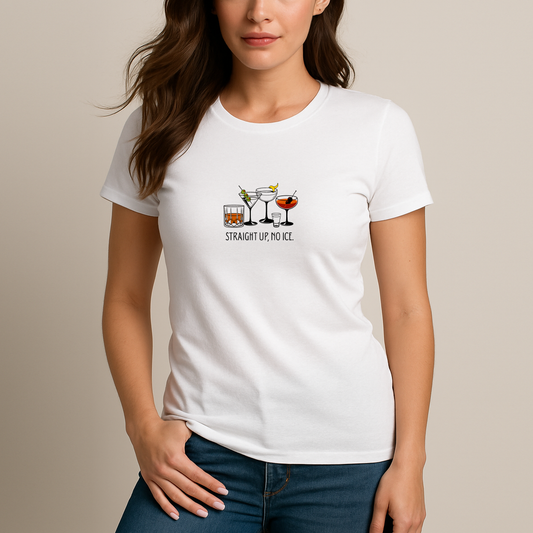 Straight Up, No ICE Cocktails T-Shirt - Classic Fit